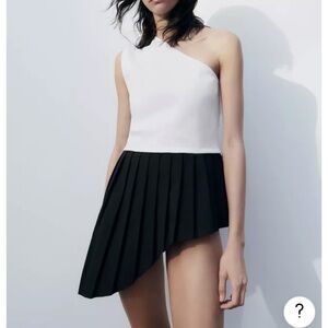 One shoulder pleated top